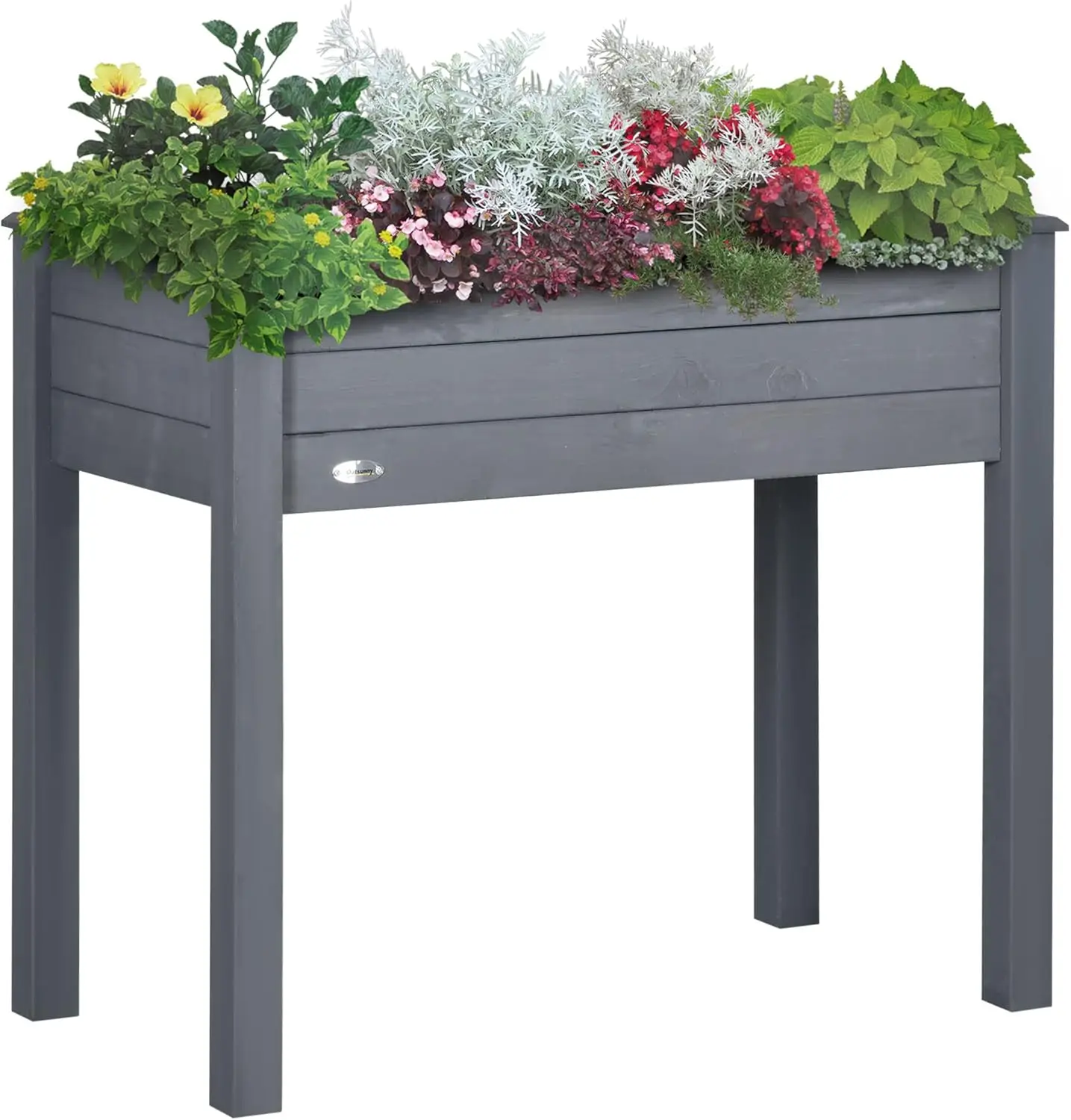 

Поднятая садовая кровать с ножками, приподнятая деревянная коробка для цветов размером 34 x 18 x 30 дюймов, самостоятельная окидка с подкладкой для кровати для овощей, трав, а