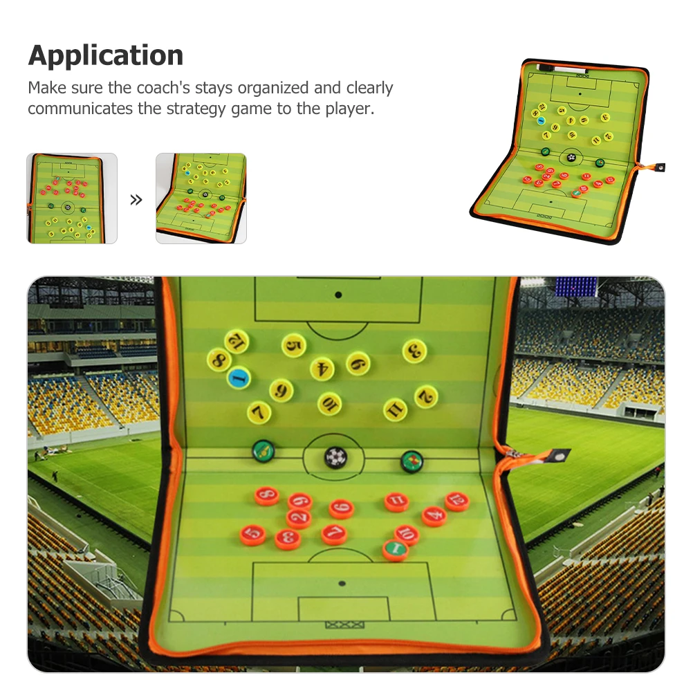 

Zipper-style Soccer Coaching Board Lightweight Durable Tactical Equipment for Football Training Portable Writing Clipboard with