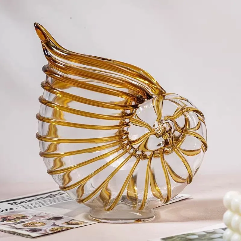 High-end ornament high-end vase living room dining table hotel model room desktop creative glass decoration exquisite flower war