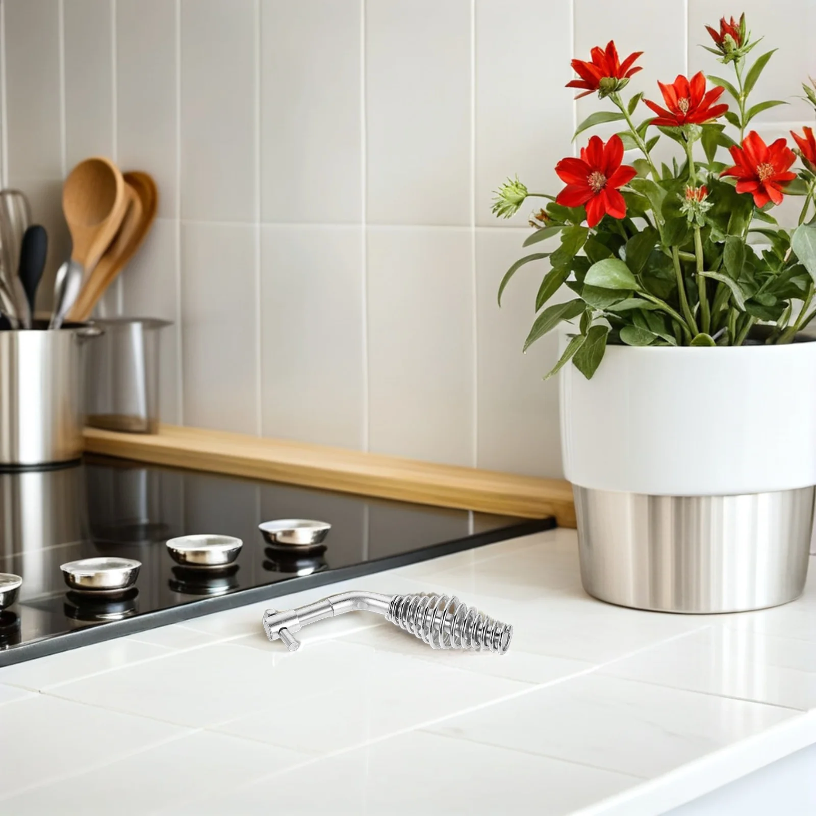 

2Pcs Fireplace Door Handle Replacement Heavy Duty Metal Spring Grip for Wood Burning Stove Bbq Smoker Coal Furnace Easy Install