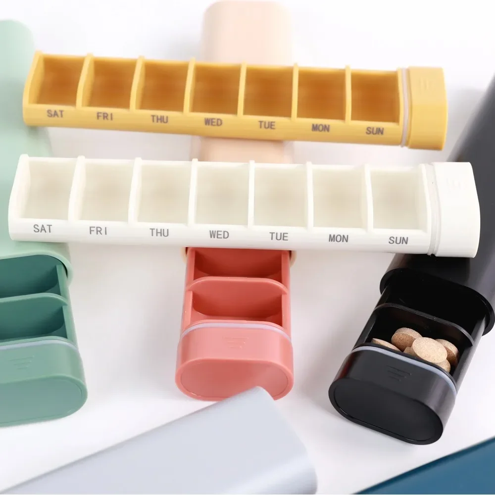 Neue Hochwertige Tragbare Pillendose 7 Tage 7 Fächer Pillenorganizer Aufbewahrungsbox Reisebehälter für Medikamente Vitamine Fischöle – Detail 4