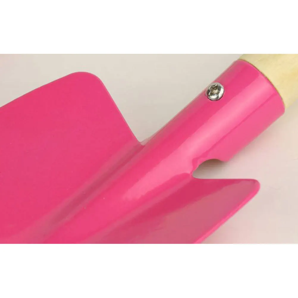 4Pcs Childrens Garden Tool Kit Durable Wood Handle Watering Can and Shovel for Kids Planting Indoor Outdoor Pink