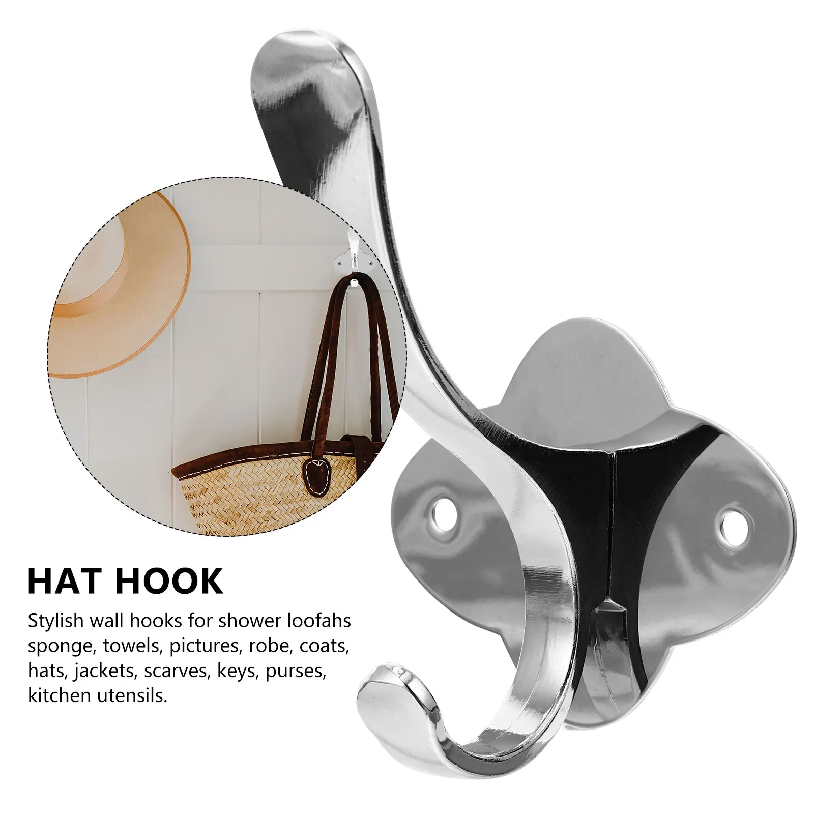 

4Pcs Chic Stainless Steel Wall Hooks For Towels Hats Coats Kitchen Bathroom Accessories