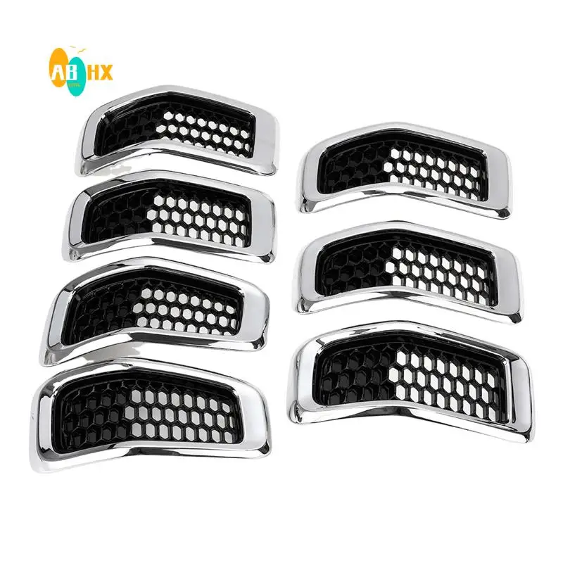 

ABHX-Car Front Bumper Insert Mesh Grille Decoration Cover Front Radiator Inlet Grill Trim Cover Parts For Jeep Cherokee 2014-201