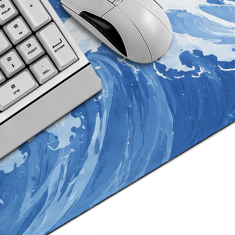 Mouse Pad Blue Great Ocean Wave Gaming printon demand Home HD Mousepad XXL Desk Mats Carpet Non-Slip Soft PC Desktop Mouse Pad