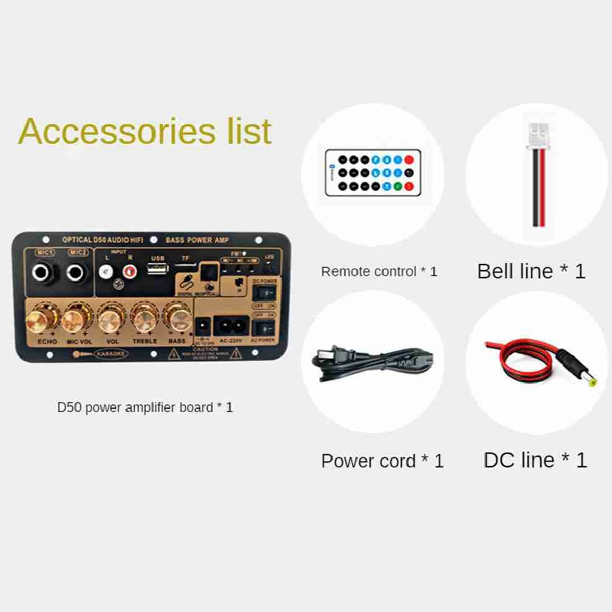 Placa Amplificadora Digital Bluetooth com Entrada De Áudio Óptica, Subwoofer De Karaoke, Karaoke Em Casa E Carro, Plug EUA