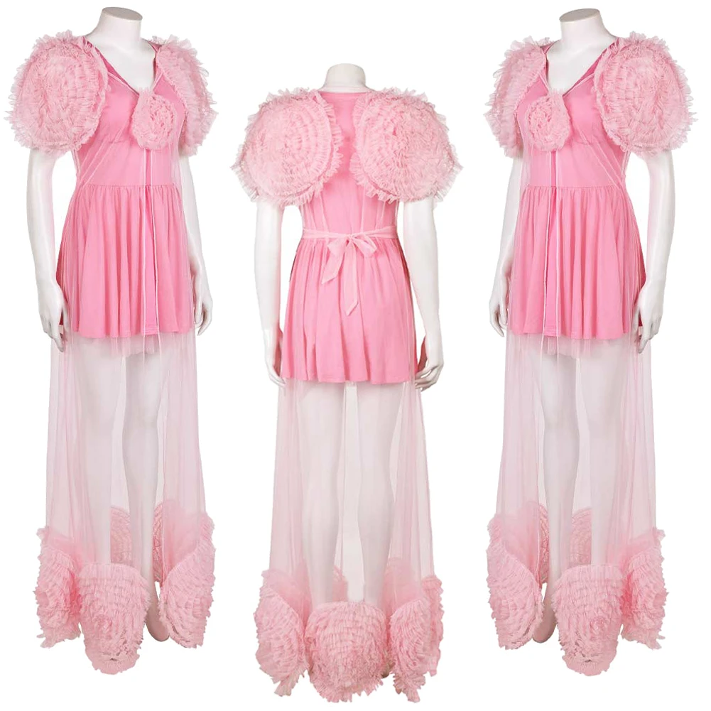 ​Glinda Cosplay Fantasy Pink Sleepwear Clothing 2024 Movie Wiked Costume Disguise Women Roleplay Fantasia Outfits Female