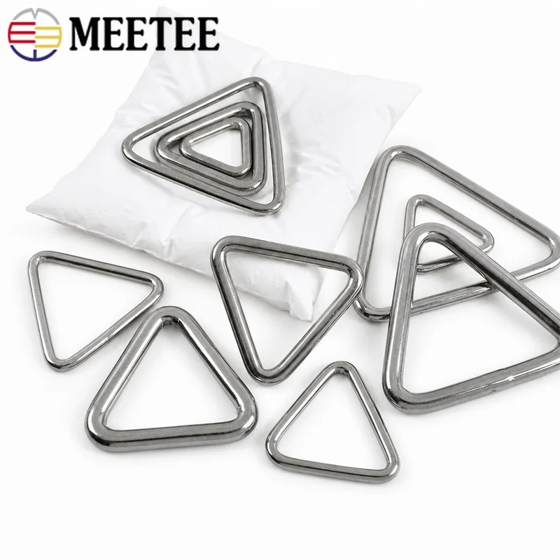 20Pcs 15-40mm  Stainless Steel O Ring Buckle Triangle D Rings for Dog Leash  Bag Strap Connector  DIY Hardware Accessories