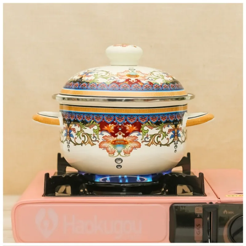 China Tableware Enamel Pot for Healthy Baby Food Making Healthy Enamel Pot to Cook, Braise and Boil Soups or Medications