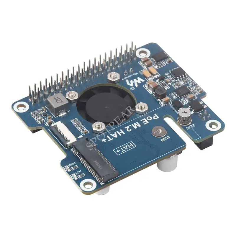 Raspberry Pi 5 PoE HAT, Supports PCIe To M.2 Adapter With PoE Function and NVMe Protocol M.2 Solid State Drive