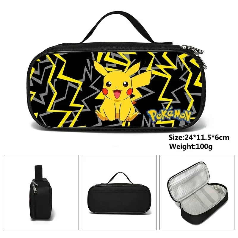 HOT Gifts Pokemon Pikachu Pikachu  Pencil Case Primary and Secondary School Students Cartoon Pokemon Cartoon School Bag Mochila