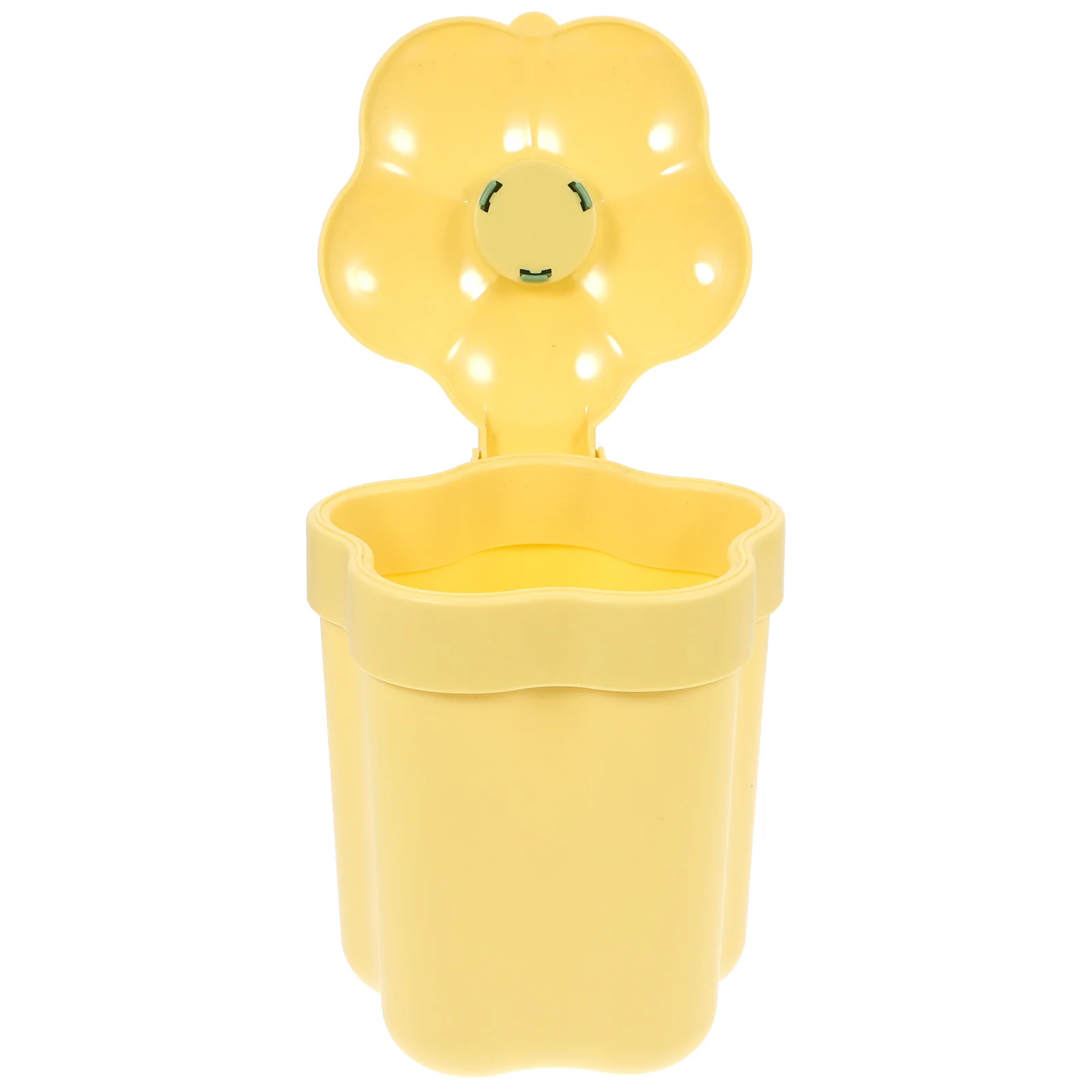 

Decorative Wastebasket for Desktop Modern Flower Design Sturdy Plastic Construction Fits Any Room Space Convenient Home Garbage