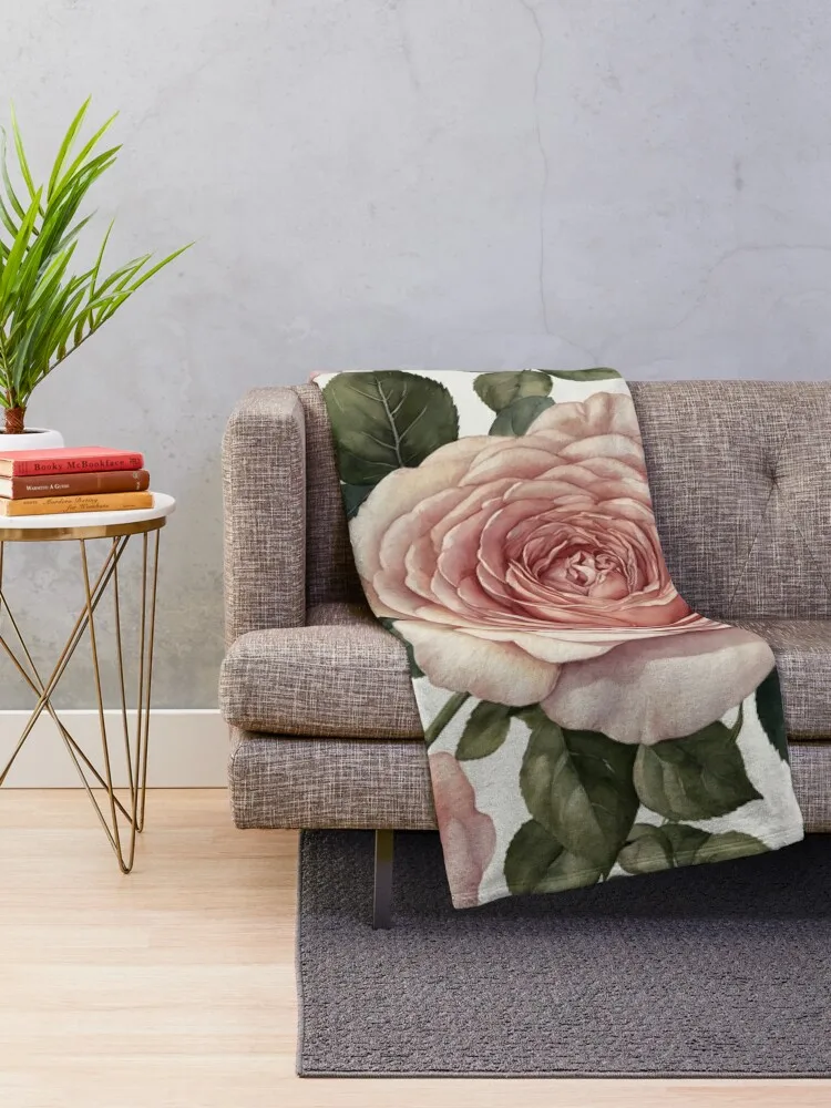 Rosewater Serenade Tranquil Elegance in Watercolor Throw Blanket Polar Hair Blankets