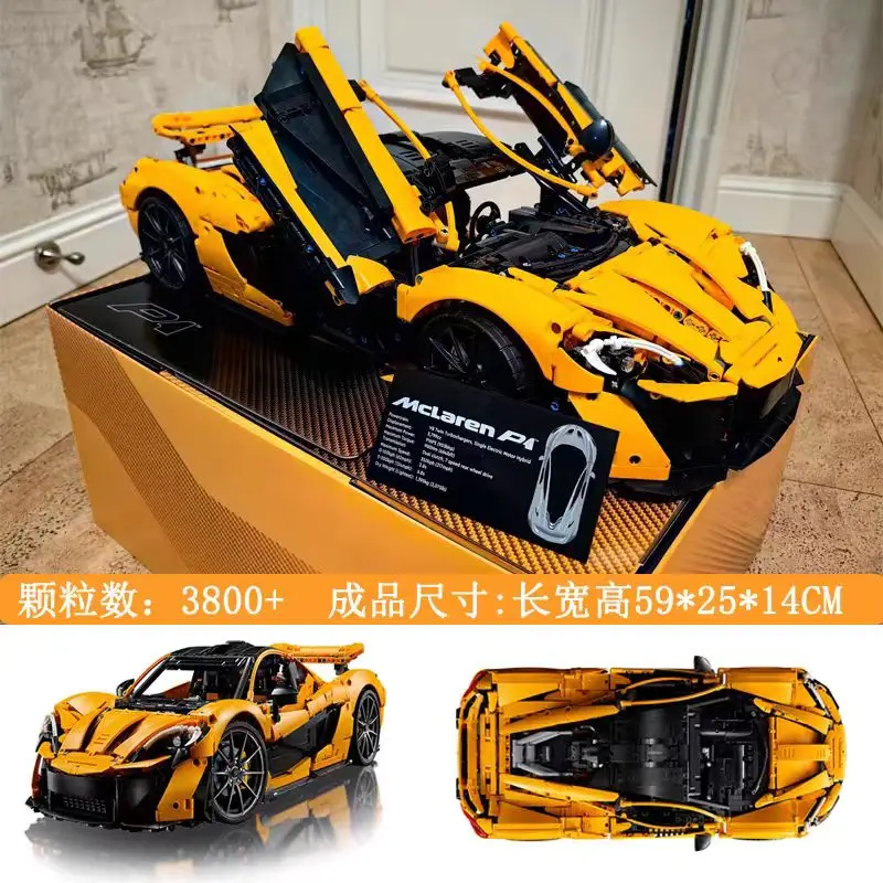 With Original Box 3893Pcs Technical Building Blocks Compatible 42172 McLaren P1 Model Sports Car Toys for Boy Christma Gifts