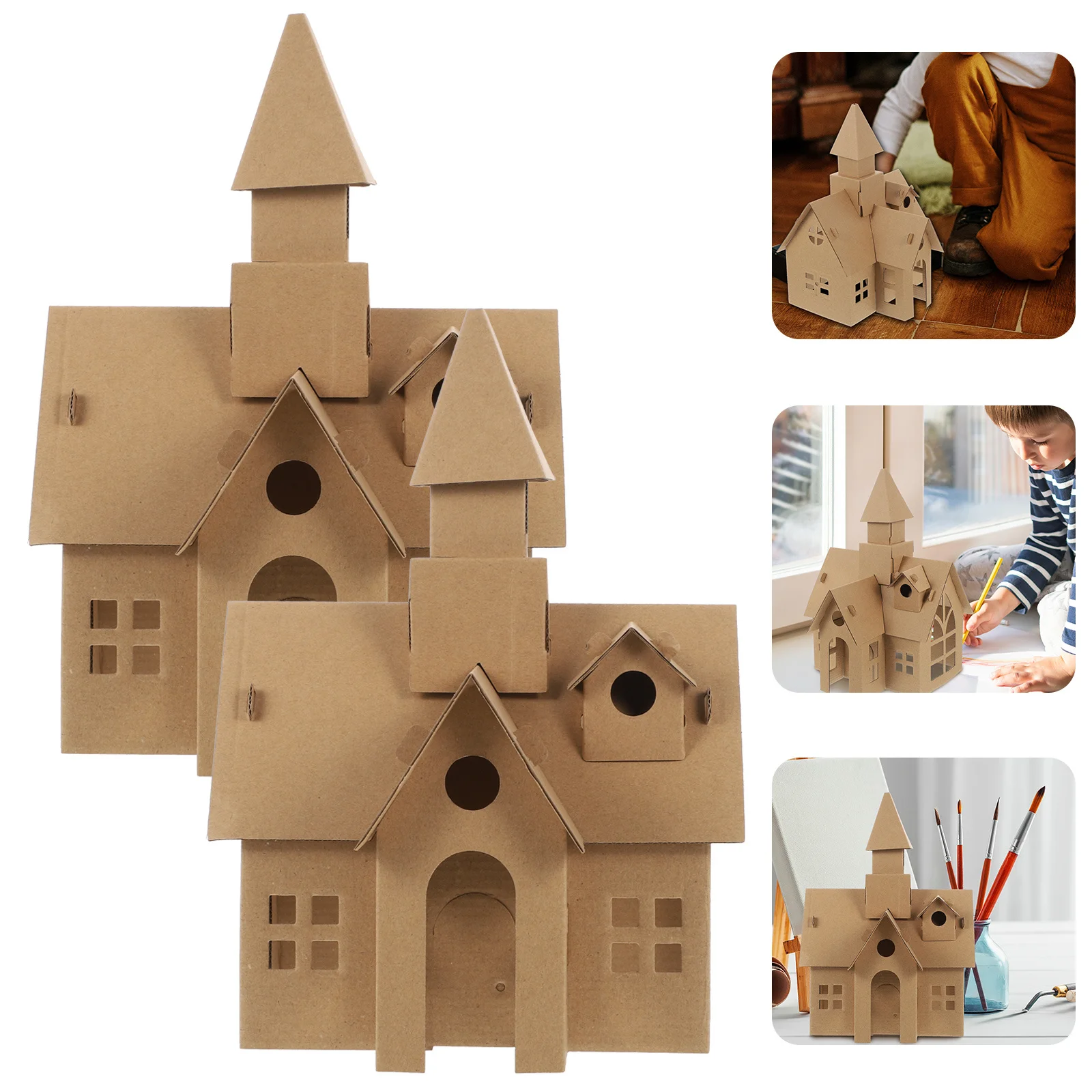 2 stks Diy Monteren Kit Kids Building Educatieve Wetenschap Projecten Onvoltooide Handgemaakte Ambachtelijke Puzzels Set