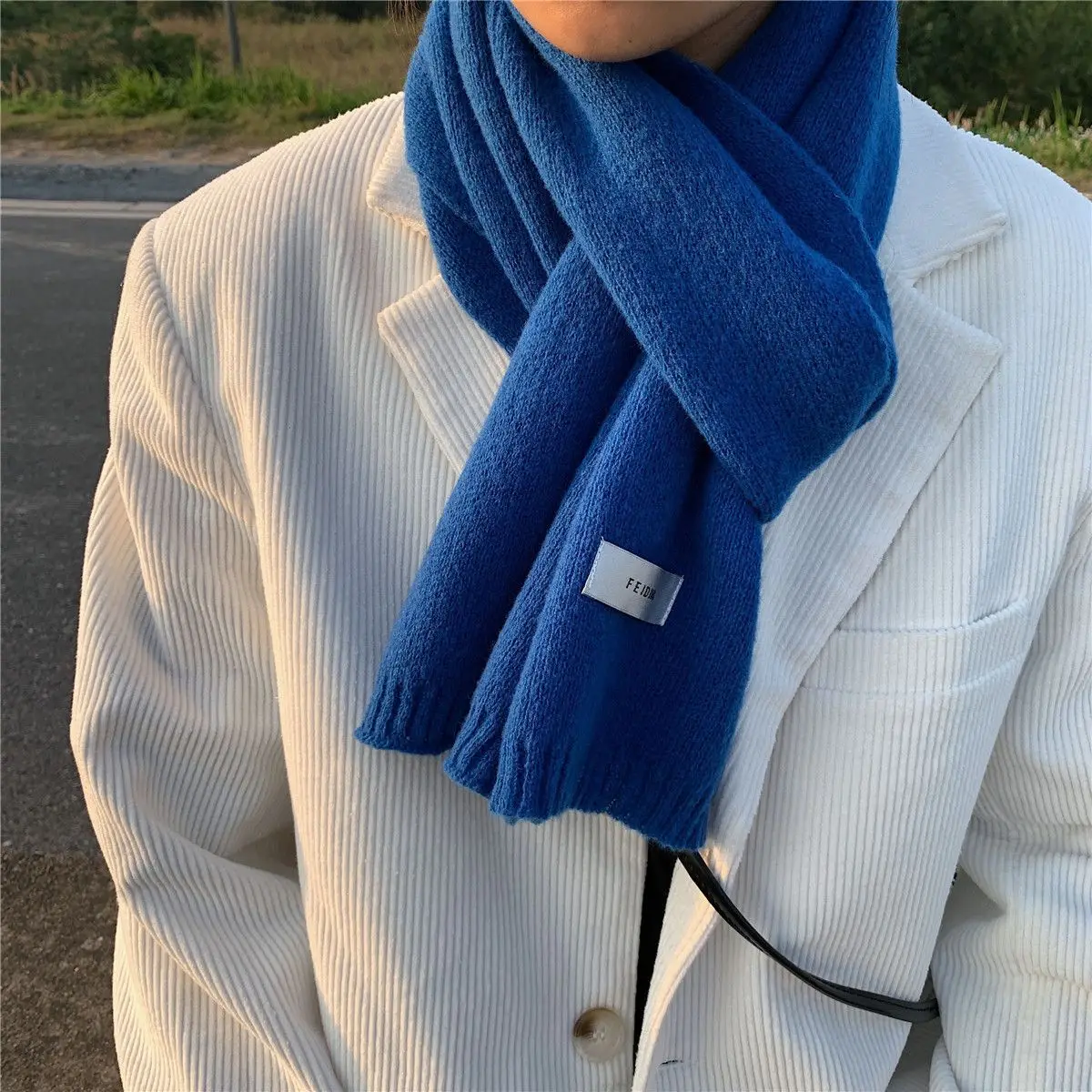 Luxury Brand 100% Wool Scarf For Women Men Solid Color Plain Real Wool Scarves Female Winter Warm Neck Scarf Cashmere Shawl 2023