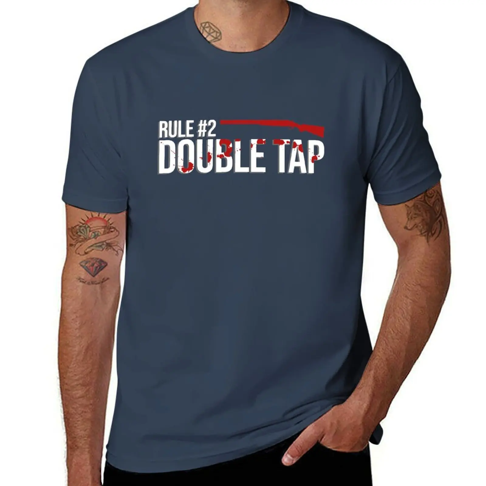 Rule #2 Double Tap T-Shirt Casual Everyday Short Sleeve T-Shirt