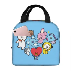 Kpop Cute Cartoon Insulated Lunch Bag Leakproof Music Lunch Container Thermal Bag Tote Lunch Box Beach Outdoor Men Women