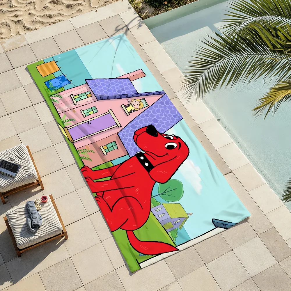 Cartoon Clifford the Big Red Dog Towel Shower Sauna Travel Spa Quick Dry Gym Accessories Soft Large Beach Towels view 6