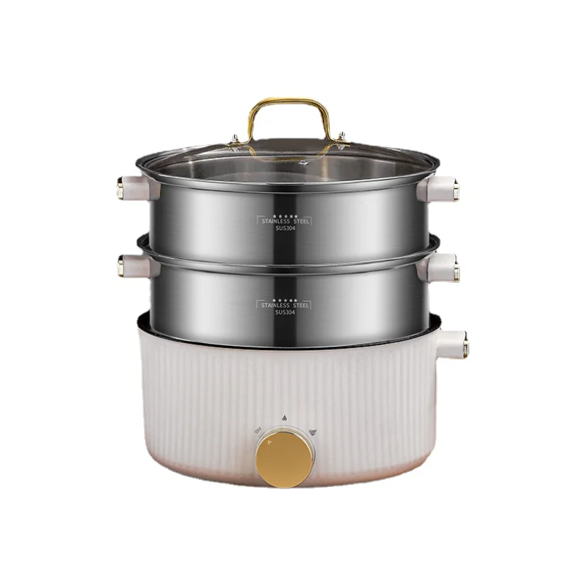 Electric steamer household multi-functional three-layer large-capacity stainless steel   for cooking and stewing
