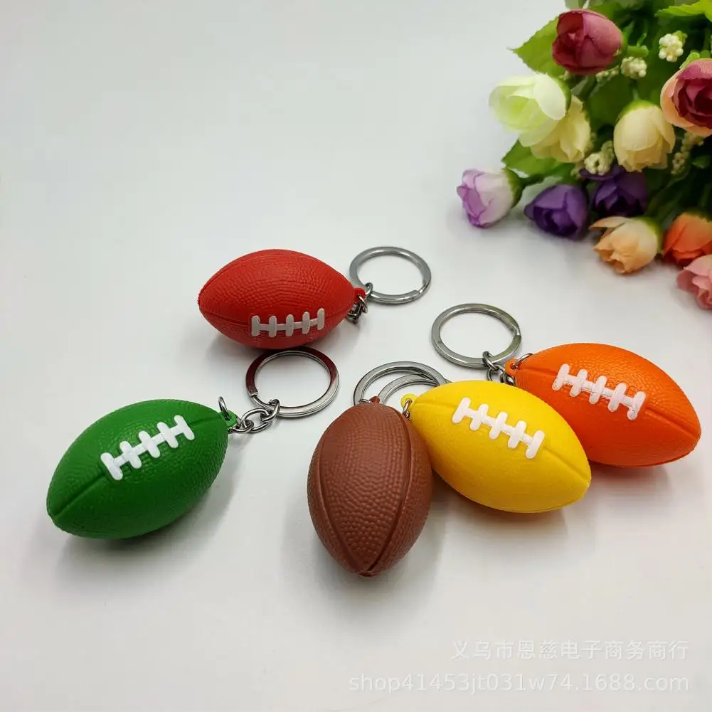 Portable Mini Keychain Pendant Creative Key Holder Rugby Decor Rugby Key Ring Pendant  Ornamental