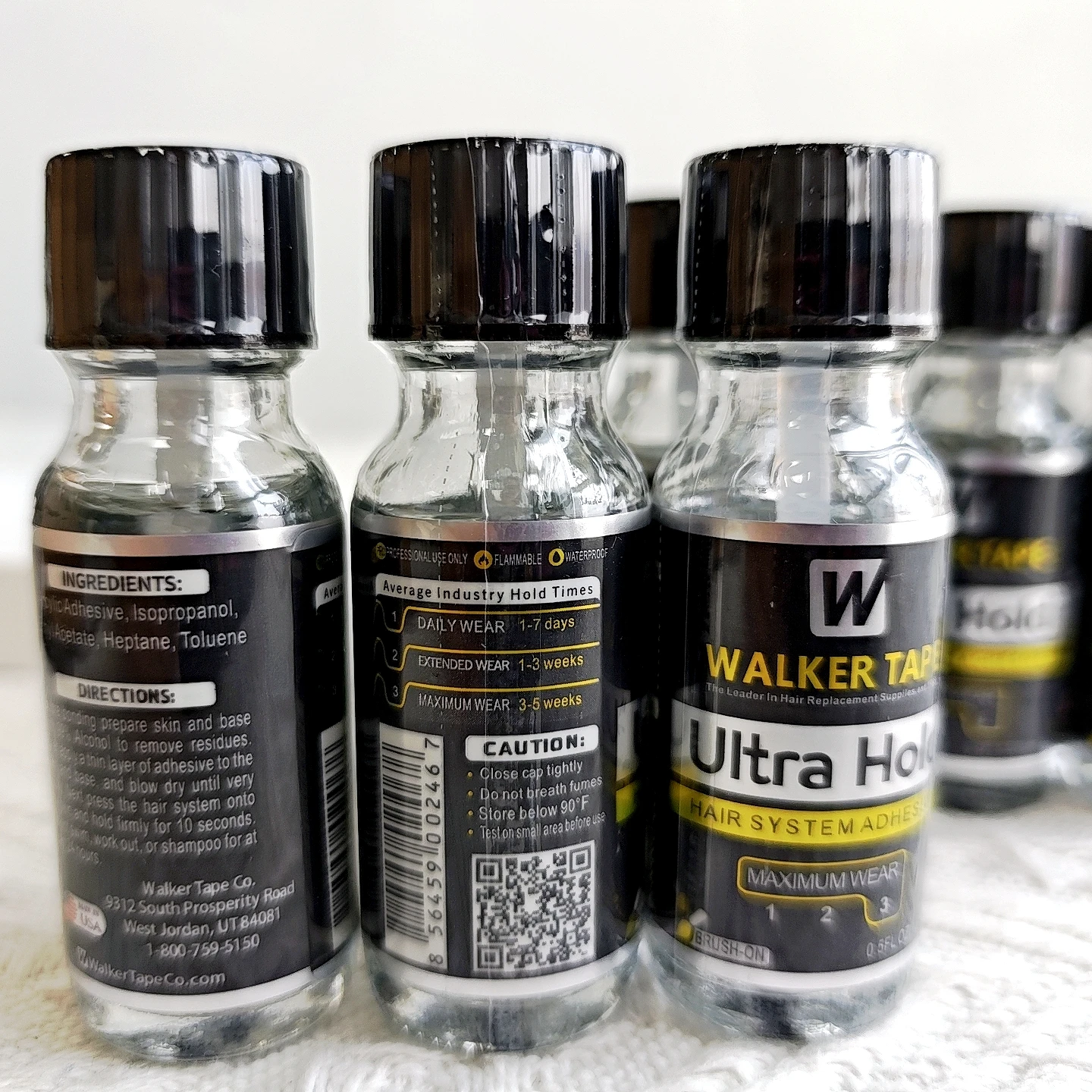 

0,5 унции/15 мл лента Walker Ultra Hold, клей для кружевного парика, водонепроницаемый прозрачный кружевной клей для замены волос, клей-кисть