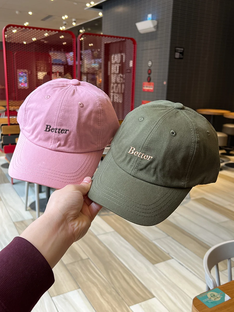 

Simple Letter Embroidered Baseball Cap for Women Spring and Summer Comfortable Soft Top Pink Peaked Cap for Men