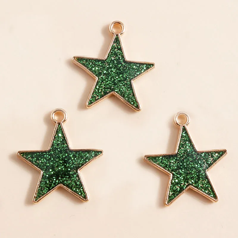 Leslie 10pcs/lot 16x18mm Enamel Black Five-pointed Stars Charms for DIY Earrings Necklaces Pendants Jewelry Making Accessories – Detail 17