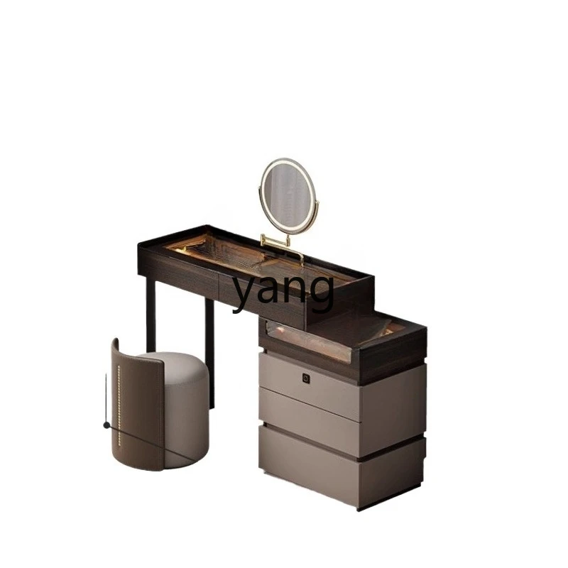 

Lhh small 80cm dresser bedside table integrated bedroom light luxury retractable with fingerprint lock