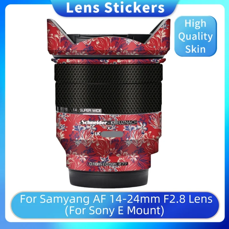 Calcomanía de piel para Samyang AF14-24 F2.8 FE, piel de lente de montaje para Samyang AF 14-24mm F2.8, cubierta de lente 1424, película envolvente de piel de lente
