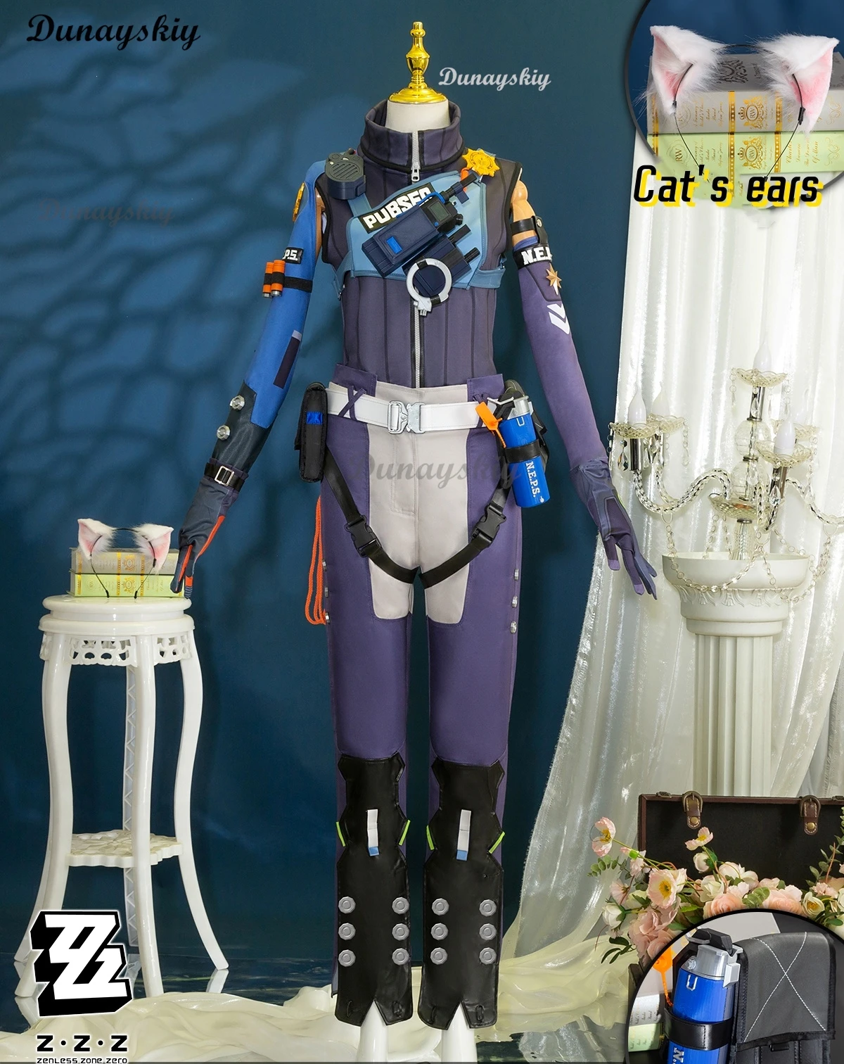 Seth Lowell Cosplay Spiel Zenless Zone Null Kostüm Perücke Spiel Uniform Kopf bedeckung Tasche Requisiten neue Eridu Halloween Party für Frauen Männer