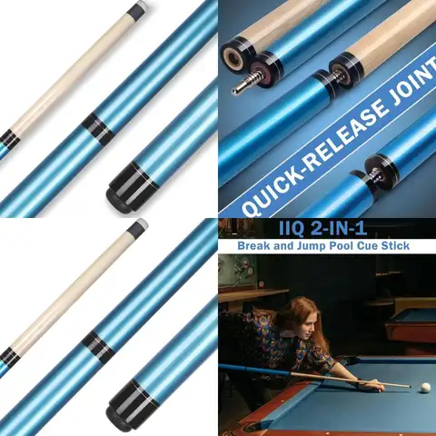 2-in-1 Jump Break Pool Cue Stick, 23-25oz to 28oz, Heavy Hitter, 3-Piece Canadian Maple Wood