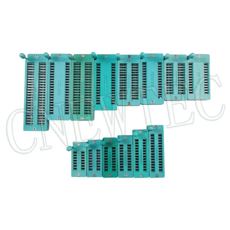 Green ZIF Socket 14 16 18 20 24 28 32 40 48 P Pin 2.54 MM DIP Universal IC Socket Test Solder Type IC Lock Seat