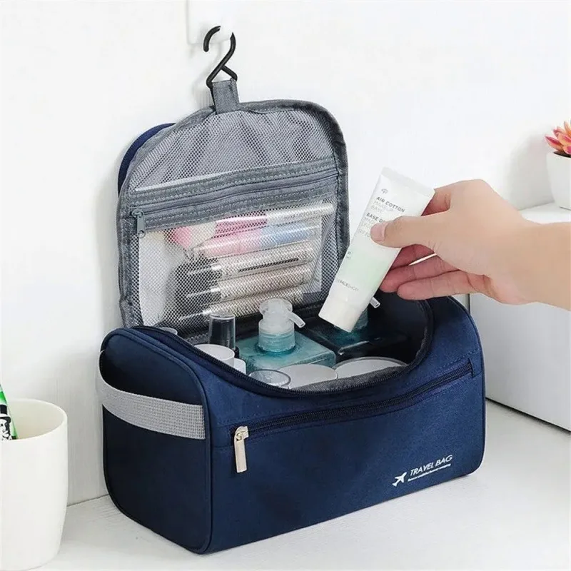 1Pcs Waterproof Men Comestic Storage Bag High Capacity Nylon Travel Toiletry Organizer Hanging Women Zipper Makeup Wash Pouch