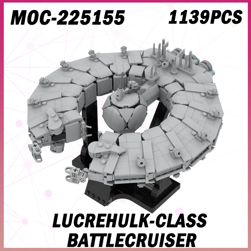 

1139 шт. MOC-225155 космическая война Люкрехулк-класс Battlecruiser, строительный блок, модель кирпича, технический набор для взрослых, креативные рождественские подарки