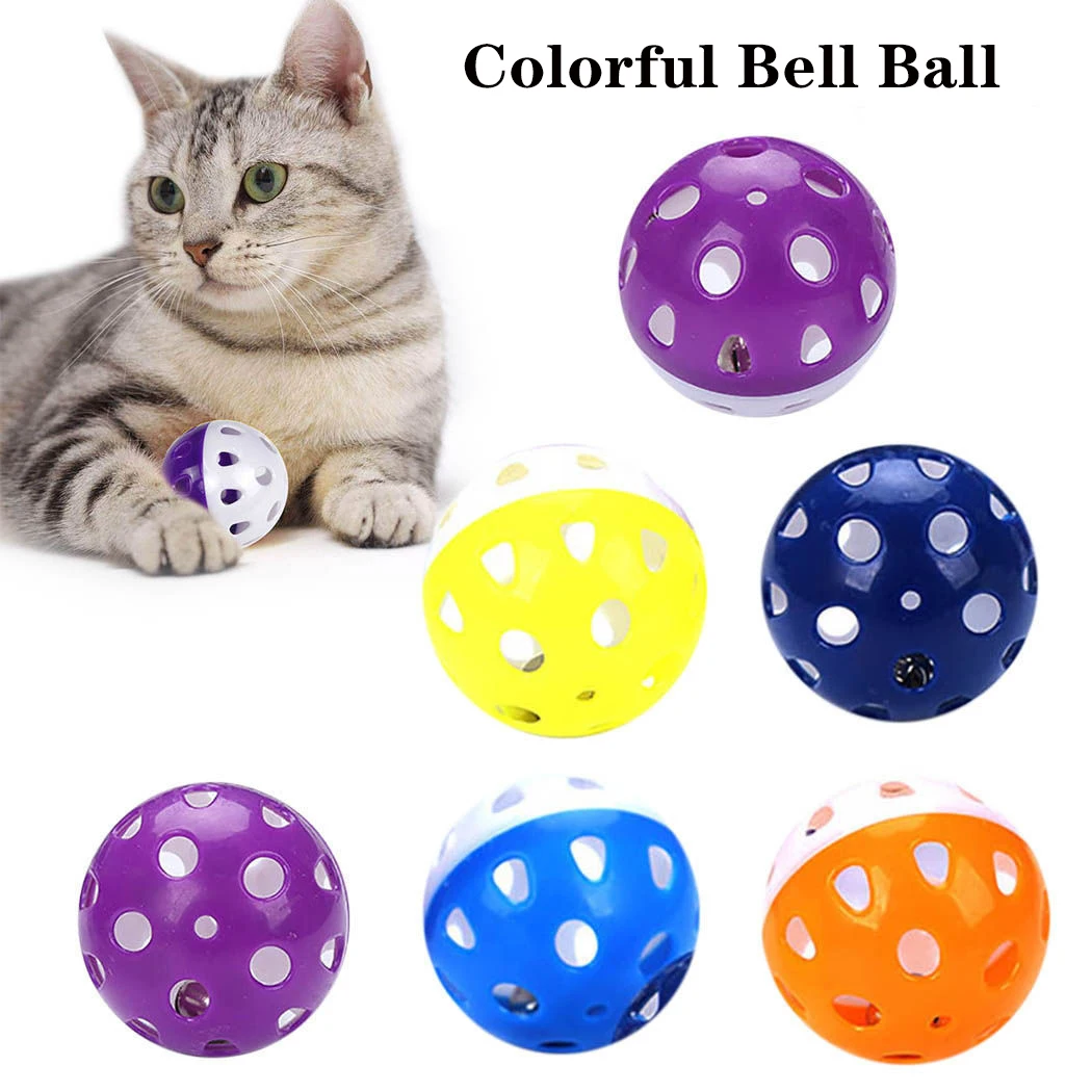 5Pcs Cat Toy Hollow Ball Crawlable With Bell Training Kitten For Cat Parrot Pet Gatos Supplies Игрушки Для Кошек Cat Accessories