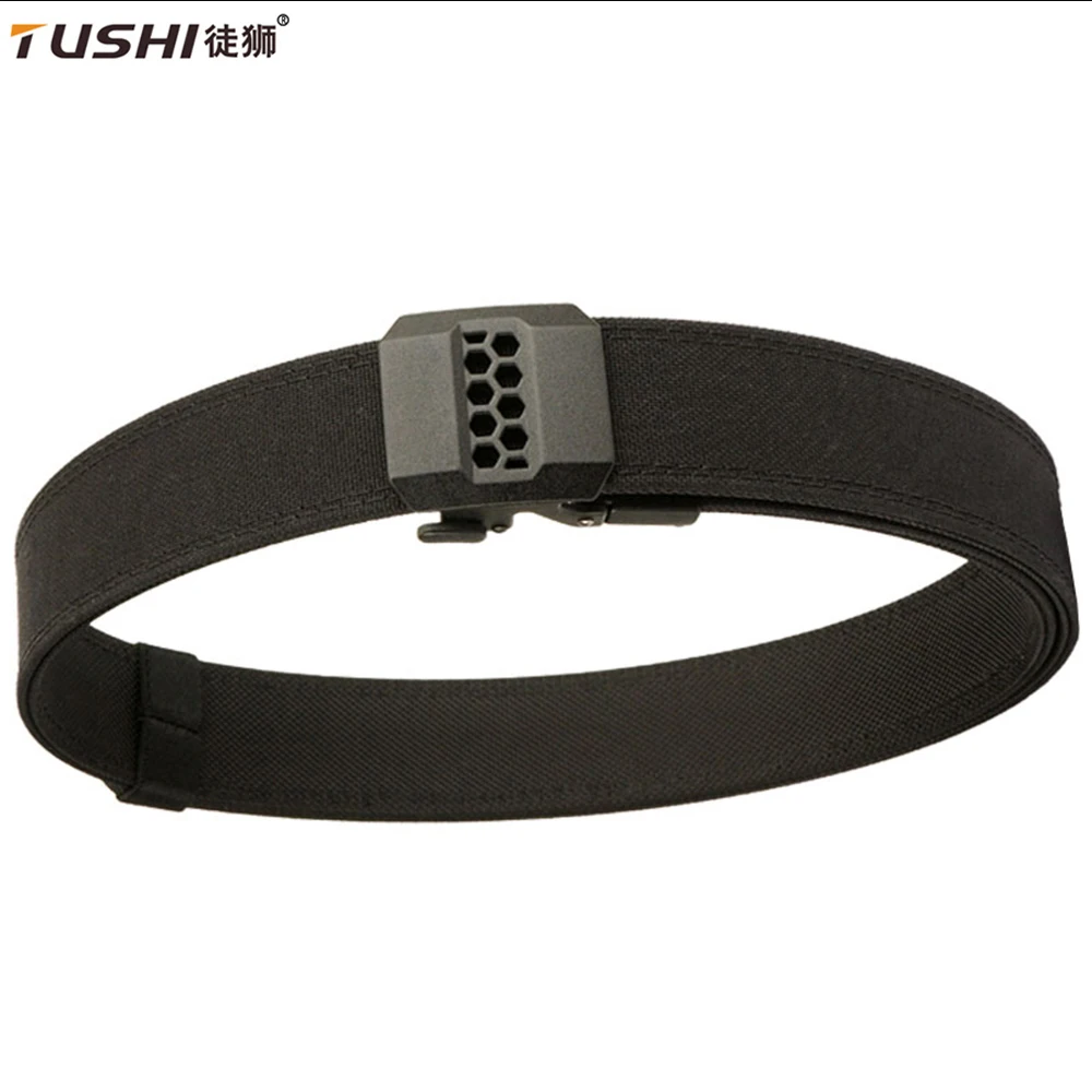 TUSHI Tactical Pistol Belt for Men Metal Automatic Buckle Military Belt 1100D Tight Nylon IPSC Casual EDC 3.8cm Shooting Girdle