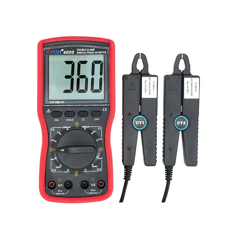 ETCR4000 Versatile and Easy to Use Double Clamp Digital Phase Voltammeter