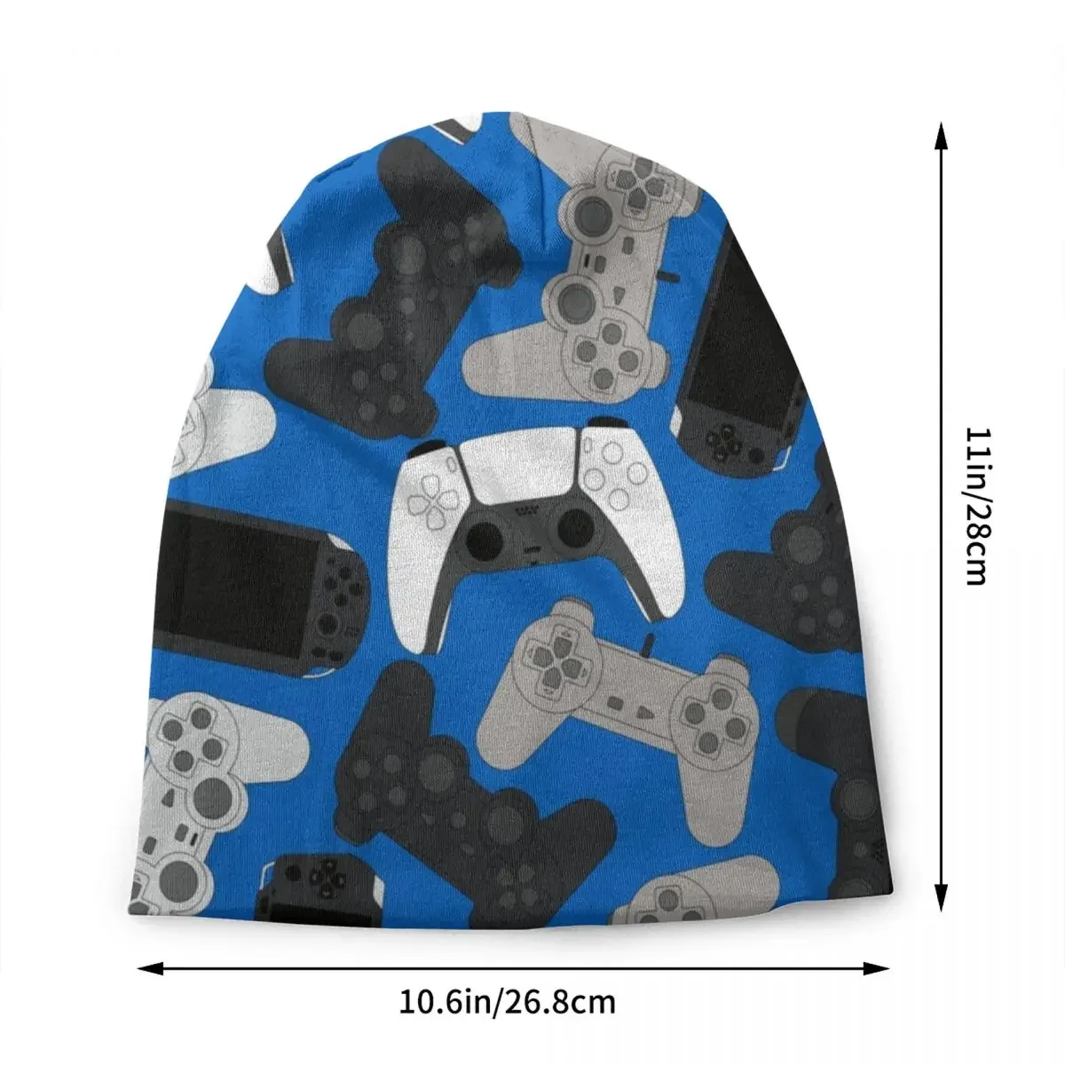 Blue Gamer Controller Fans Beanie Cap Unisex Winter  Bonnet Homme Knitted Hats  Outdoor Video Game Gamer Skullies Beanies Caps