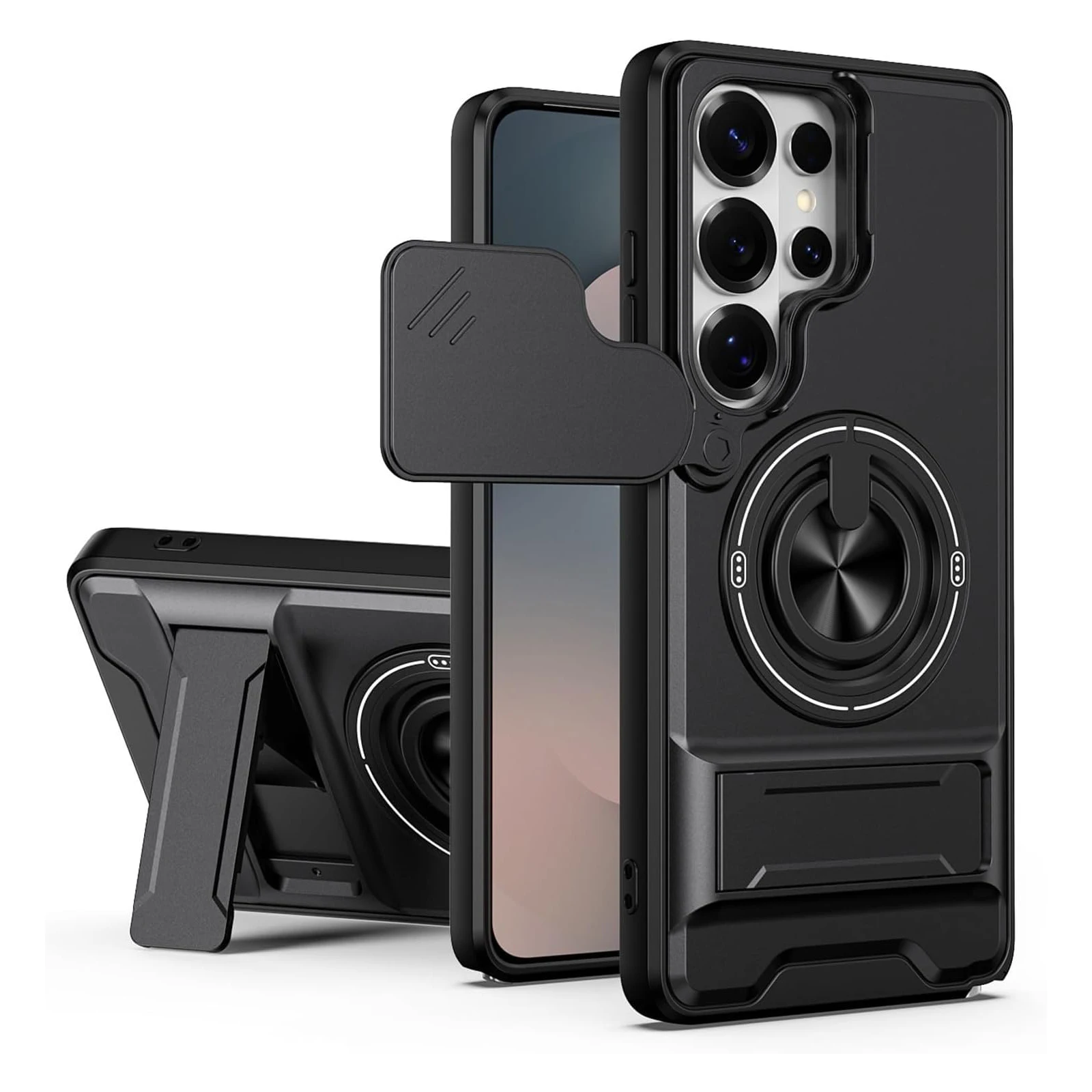 

for Samsung Galaxy S26 Ultra S26 Plus S26 Case Shockproof Magnetic Wireless Charging Rotatable Ring Stand Camera Protection