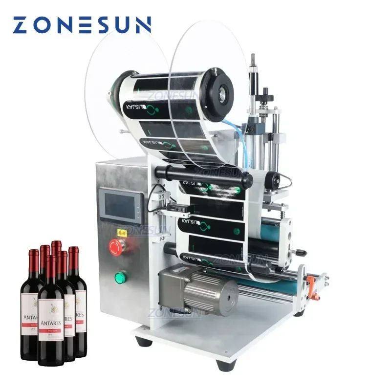 ZONESUN ZS-TB100SW Semi Automatic Sticker Laebls Round Bottle Labeling Machine Label Applicator Labeler