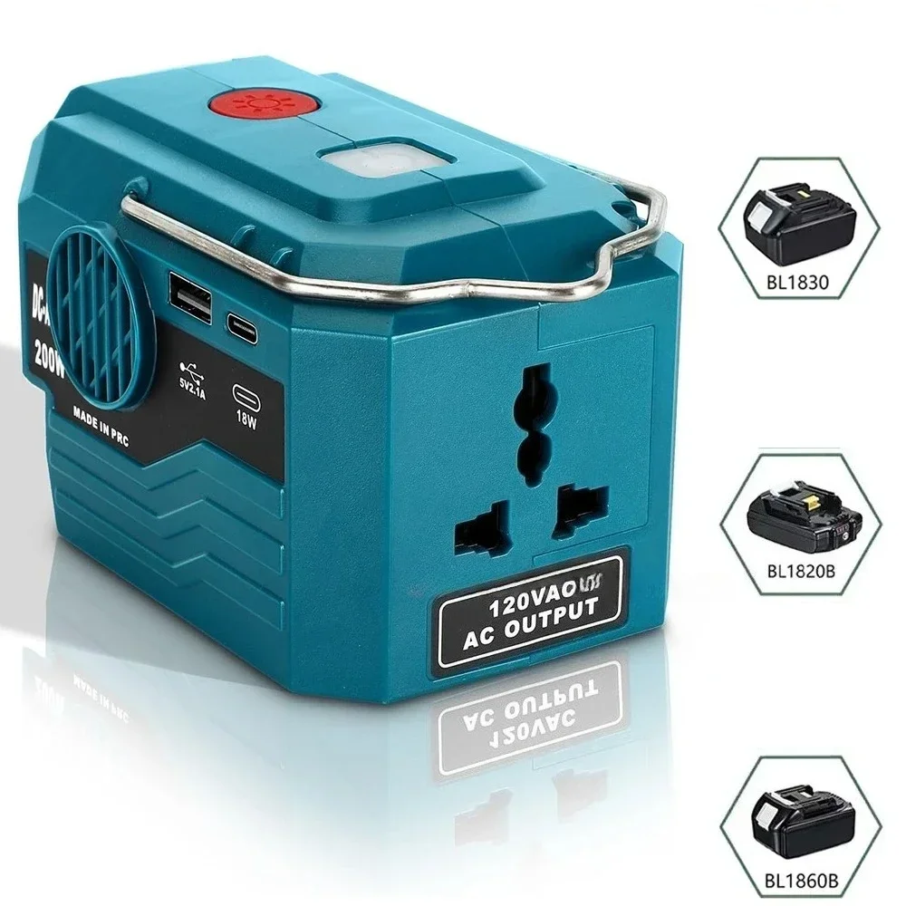 

【Fast Delivery】Power Inverter 18V Battery 200W DC 18V-20V To AC 110V/220V Portable Power Supply With AC Outlet USB Type-C Ports