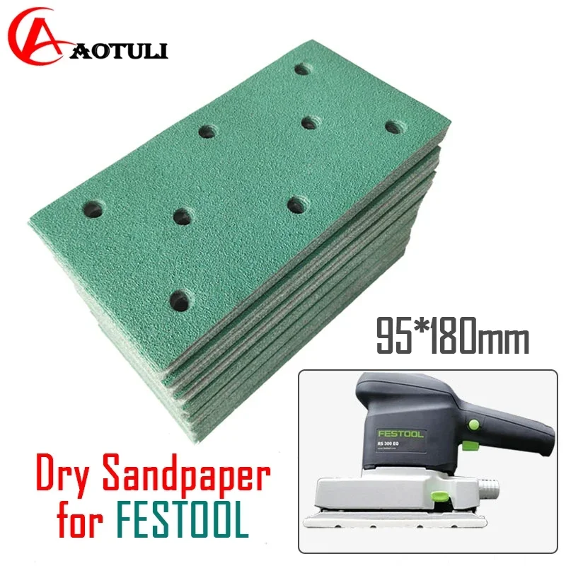 

Dry Sandpaper 95*180mm 8 Holes For FESTOOL /Mirka etc sande General Self-adhesive Flocking Sanding Putty