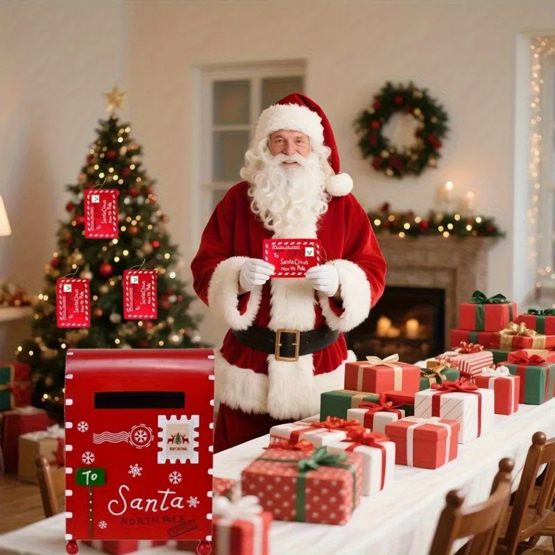 

2025 рождественские украшения для почтового ящика, отправленные буквы Санта-Клауса, 10 шт., красный для Санта-Клауса, северный полюс, Enve, рождественский подарок для детей