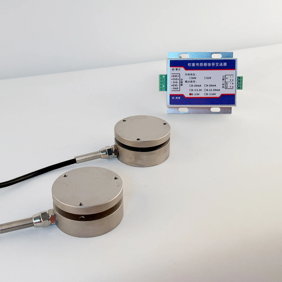 High Precision Spoke Load Cell and Transmitter Module Kit 10kg-5t Pressure Sensor 12-24V DC Current Voltage Output PLC