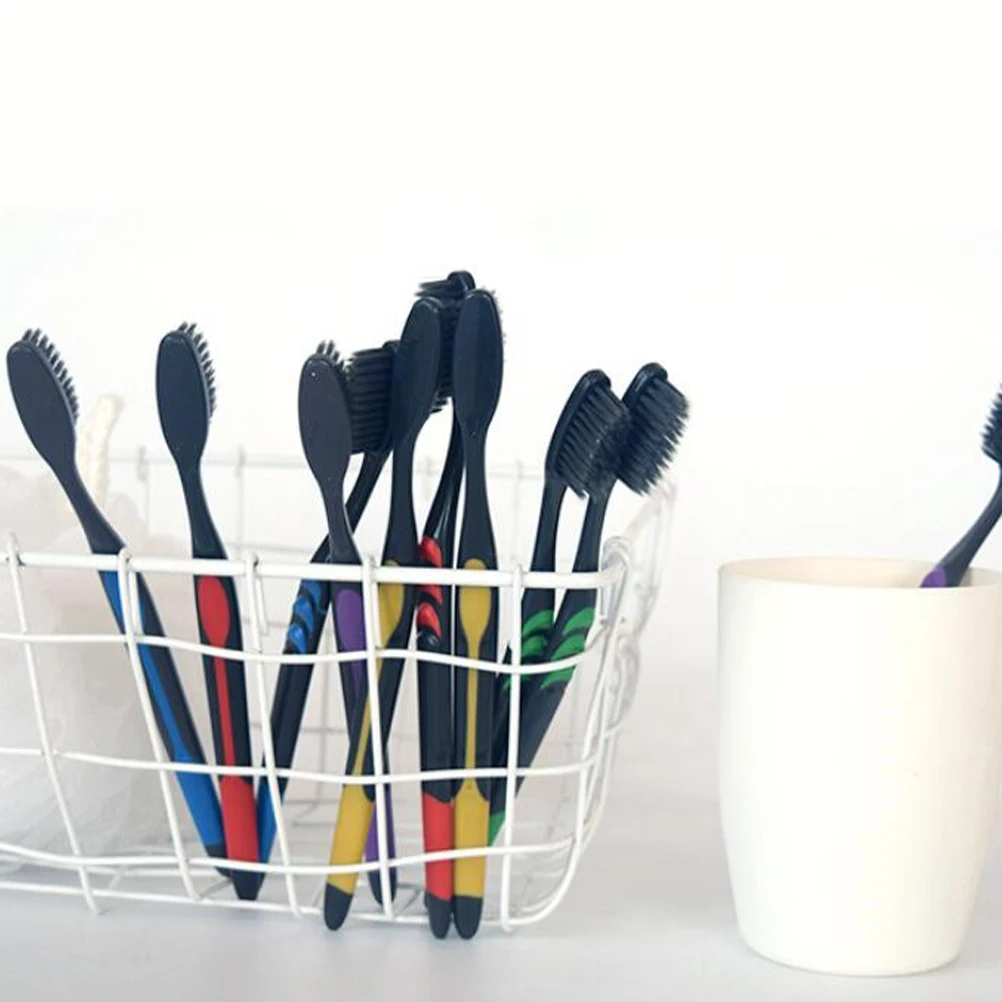 20Pcs Bamboo Charcoal Toothbrush Soft Bristles Wheat Straw Deep Cleaning Oral Care Travel Home Use Eco Friendly
