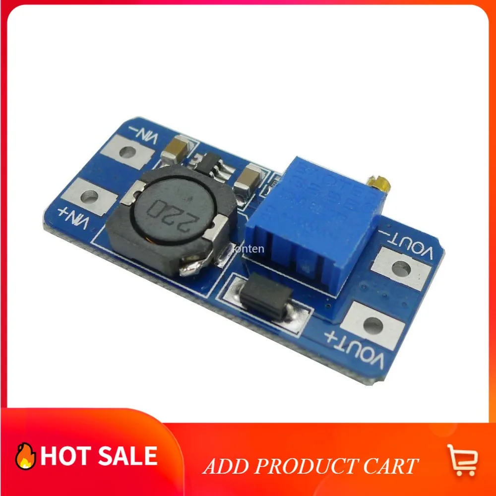 

DC-DC Step Up Boost Power Converter Adjustable 2A Module Step Up Voltage Regulator Board Input 2-24V to Output 5V-28V LT-SJ0015