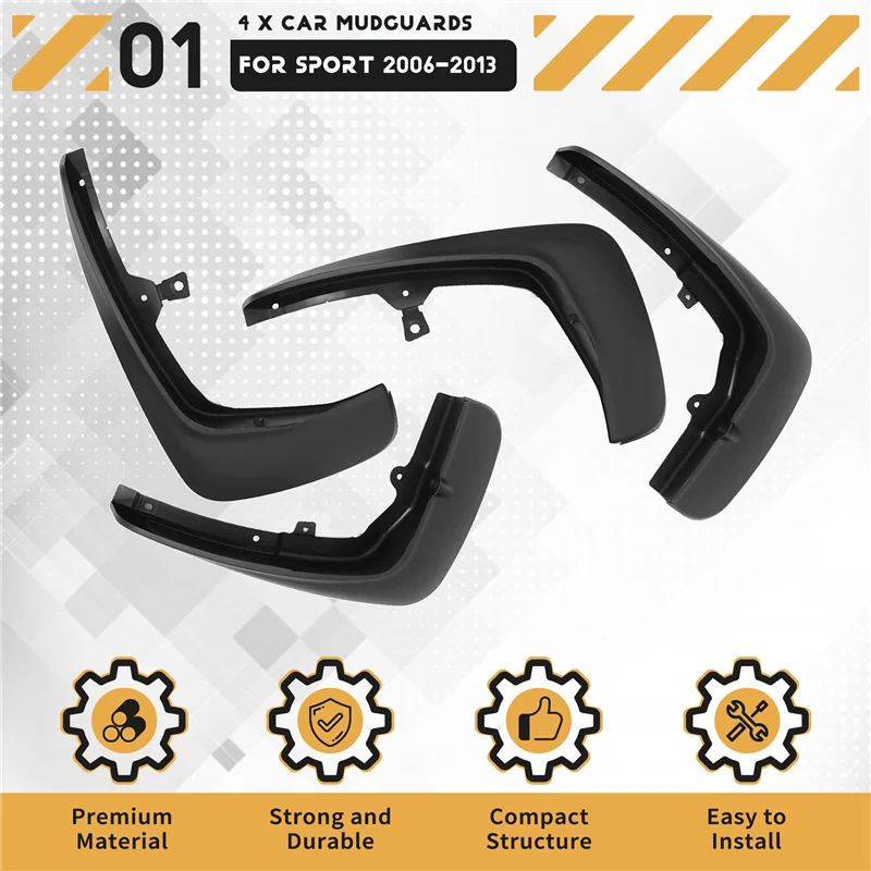 ABHY-Mud Guard Mud Flaps Splash Flap Fender Aksesoris untuk Land Rover Range Rover Sport 2006 - 2013