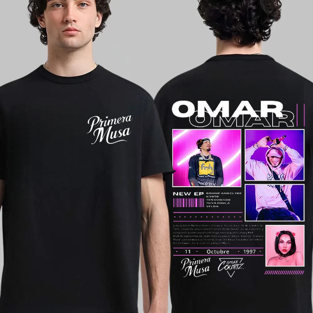 

Rap Singer Omar Courtz Primera Musa Album Tour T-shirt 2026 Summer Men's Women's Hip-hop Fashion Casual Cotton Short Sleeved