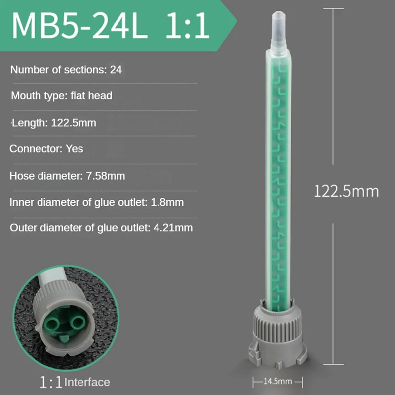 A26I-Epoxy lijm mengmondstuk hoofd hars mixer lijm applicator dispenser mixer roer spiraal slang (20 stuks)